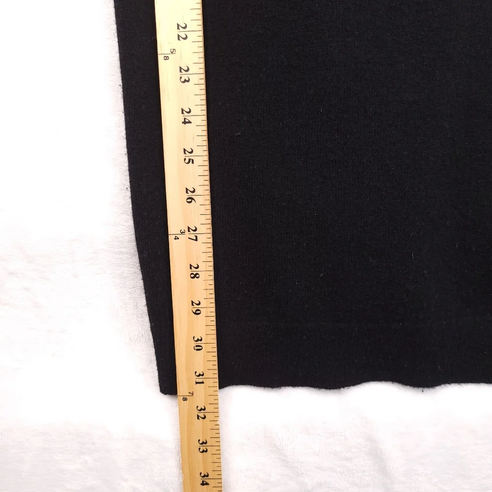 Theory 100% Cashmere Long Line Tunic Long Sleeve Sweater Black S